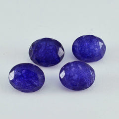 Riyogems 1 pieza jaspe azul auténtico facetado 8x10 mm forma ovalada piedra de buena calidad