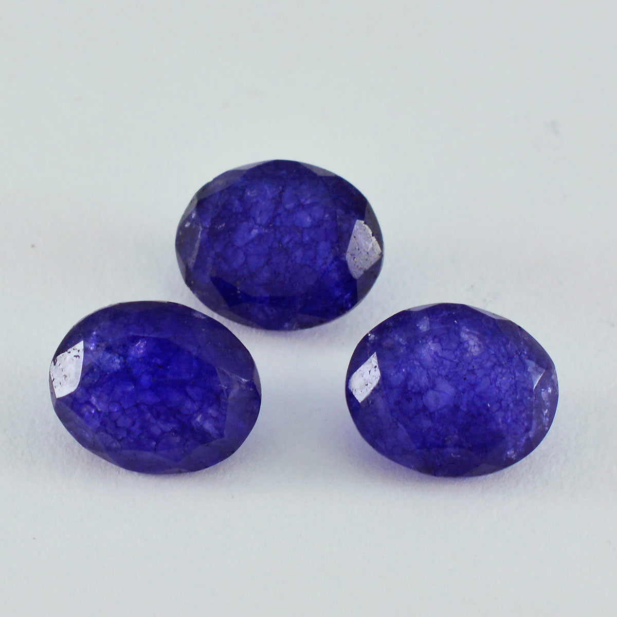riyogems 1шт натуральная синяя яшма граненая 8x10 мм овальная форма красивый качественный камень