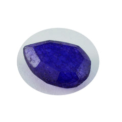 riyogems 1pc リアル ブルー ジャスパー ファセット 10x14 mm ペアシェイプ 驚くべき品質のルース宝石