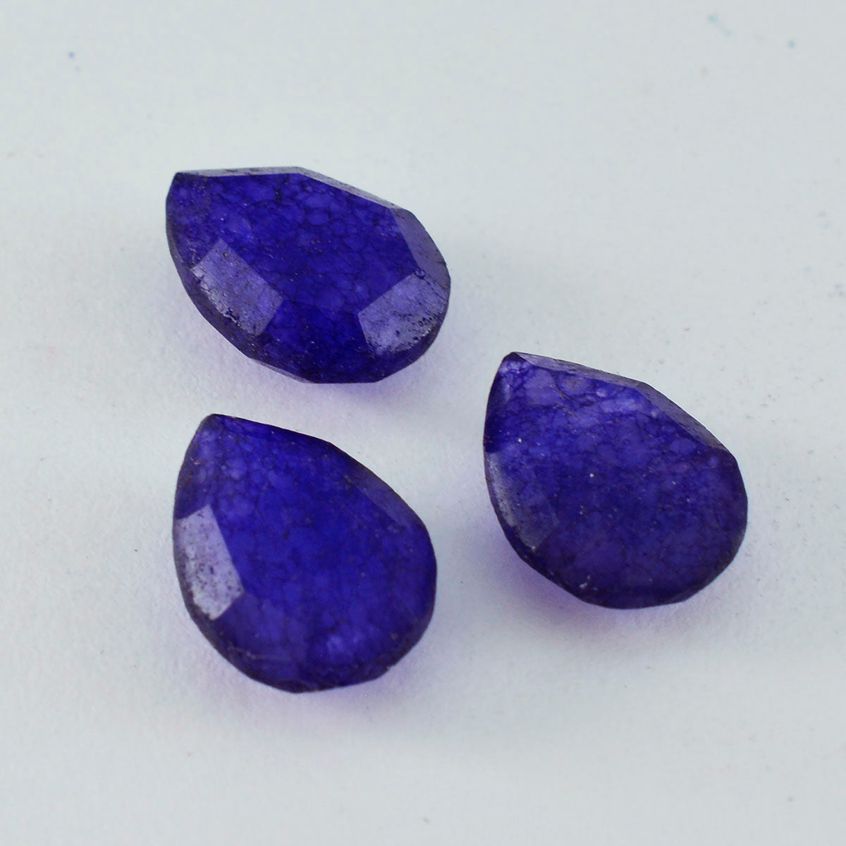 Riyogems 1PC Real Blue Jasper Faceted 10X14 mm Pear Shape startling Quality Loose Gems