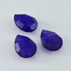 Riyogems 1 Stück echter blauer Jaspis, facettiert, 10 x 14 mm, Birnenform, erstaunliche Qualität, lose Edelsteine