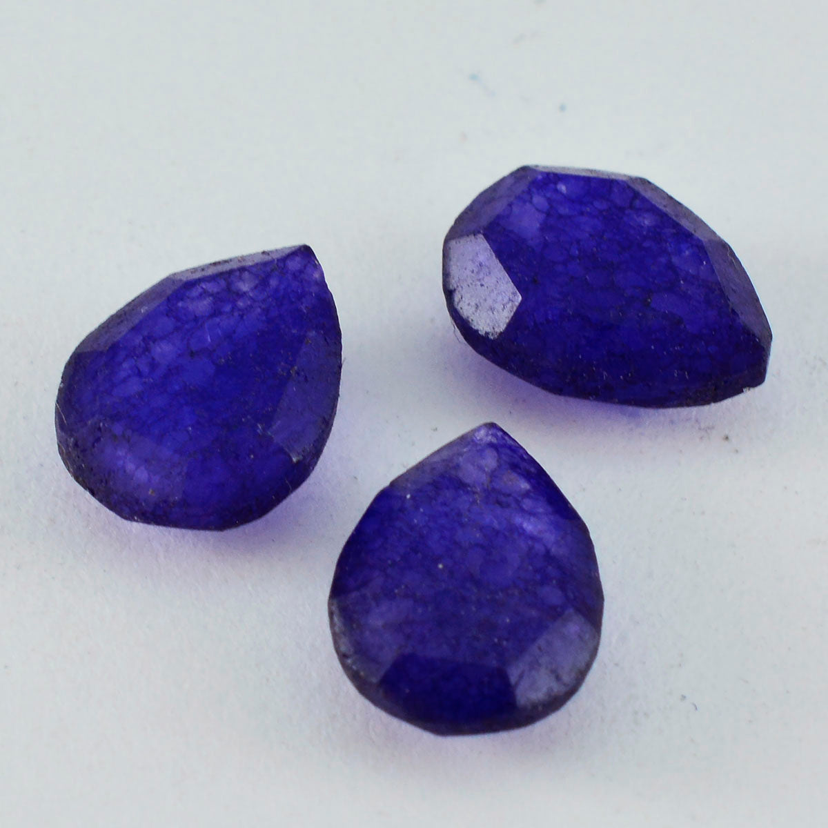 Riyogems 1PC Genuine Blue Jasper Faceted 12x16 mm Pear Shape wonderful Quality Loose Stone