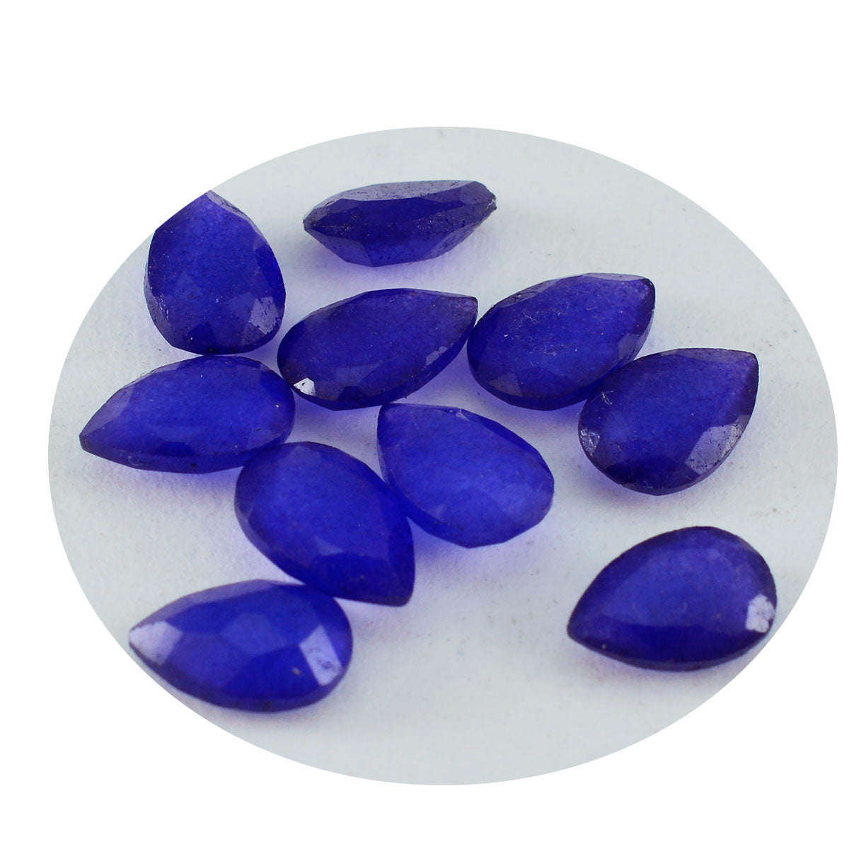 riyogems 1 st äkta blå jaspis facetterad 4x6 mm päronform häpnadsväckande kvalitetspärla