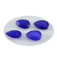 Riyogems 1 Stück natürlicher blauer Jaspis, facettiert, 5 x 7 mm, Birnenform, schöne Qualitätsedelsteine