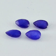 Riyogems 1 Stück natürlicher blauer Jaspis, facettiert, 5 x 7 mm, Birnenform, schöne Qualitätsedelsteine