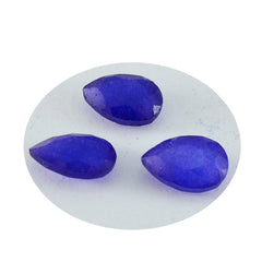 Riyogems 1PC Real Blue Jasper Faceted 6X9 mm Pear Shape handsome Quality Stone