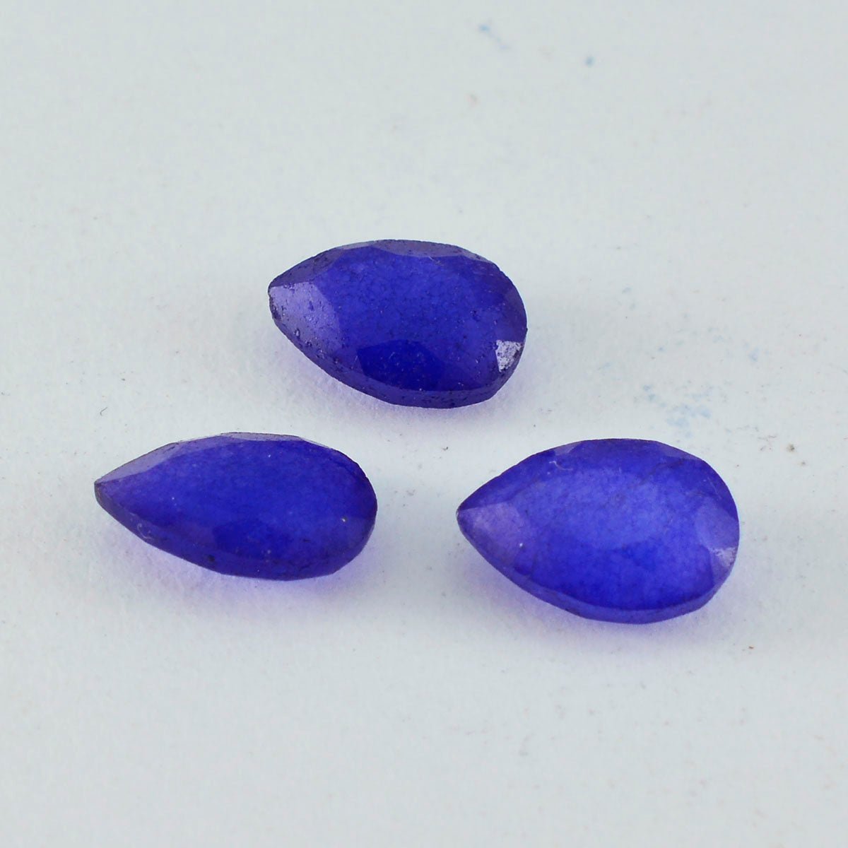 Riyogems 1 pièce jaspe bleu véritable à facettes 6x9mm forme de poire pierre de belle qualité