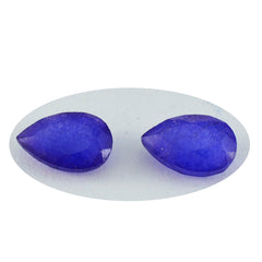 Riyogems 1PC Genuine Blue Jasper Faceted 7x10 mm Pear Shape great Quality Gemstone