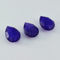 Riyogems 1 pieza jaspe azul Real facetado 10X14mm forma de pera gemas sueltas de calidad sorprendente