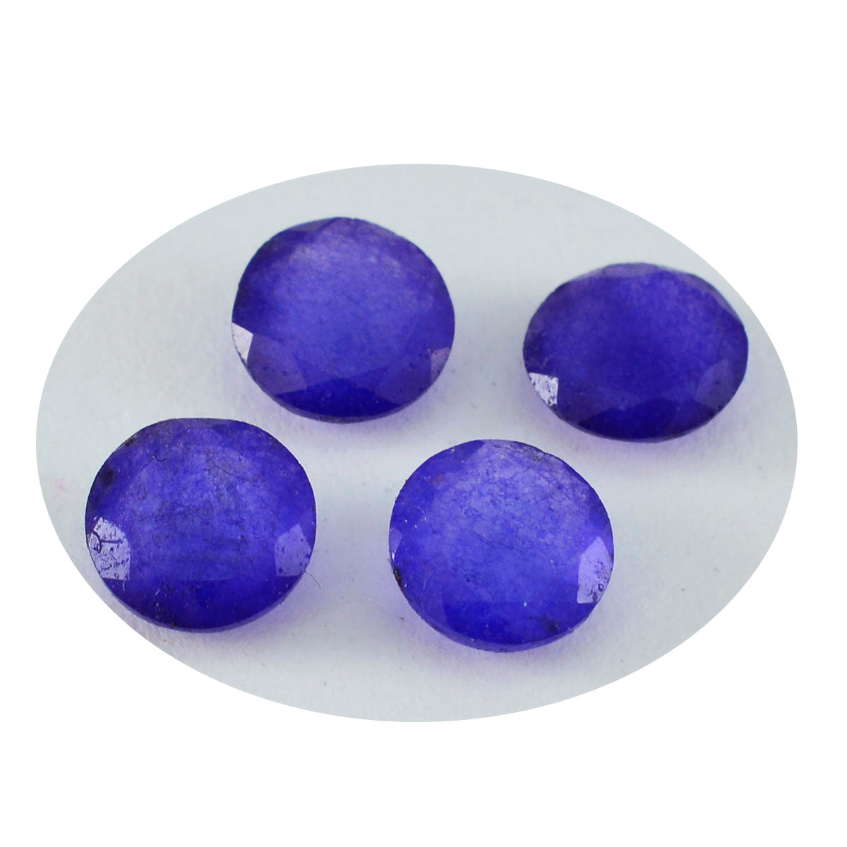 riyogems 1pc jaspe bleu naturel facetté 11x11 mm forme ronde a+ gemme de qualité