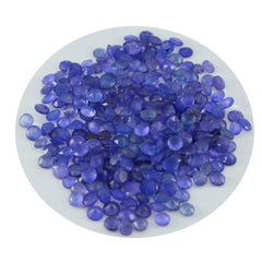 Riyogems 1 pieza jaspe azul genuino facetado 4X4 mm forma redonda gemas de calidad impresionante