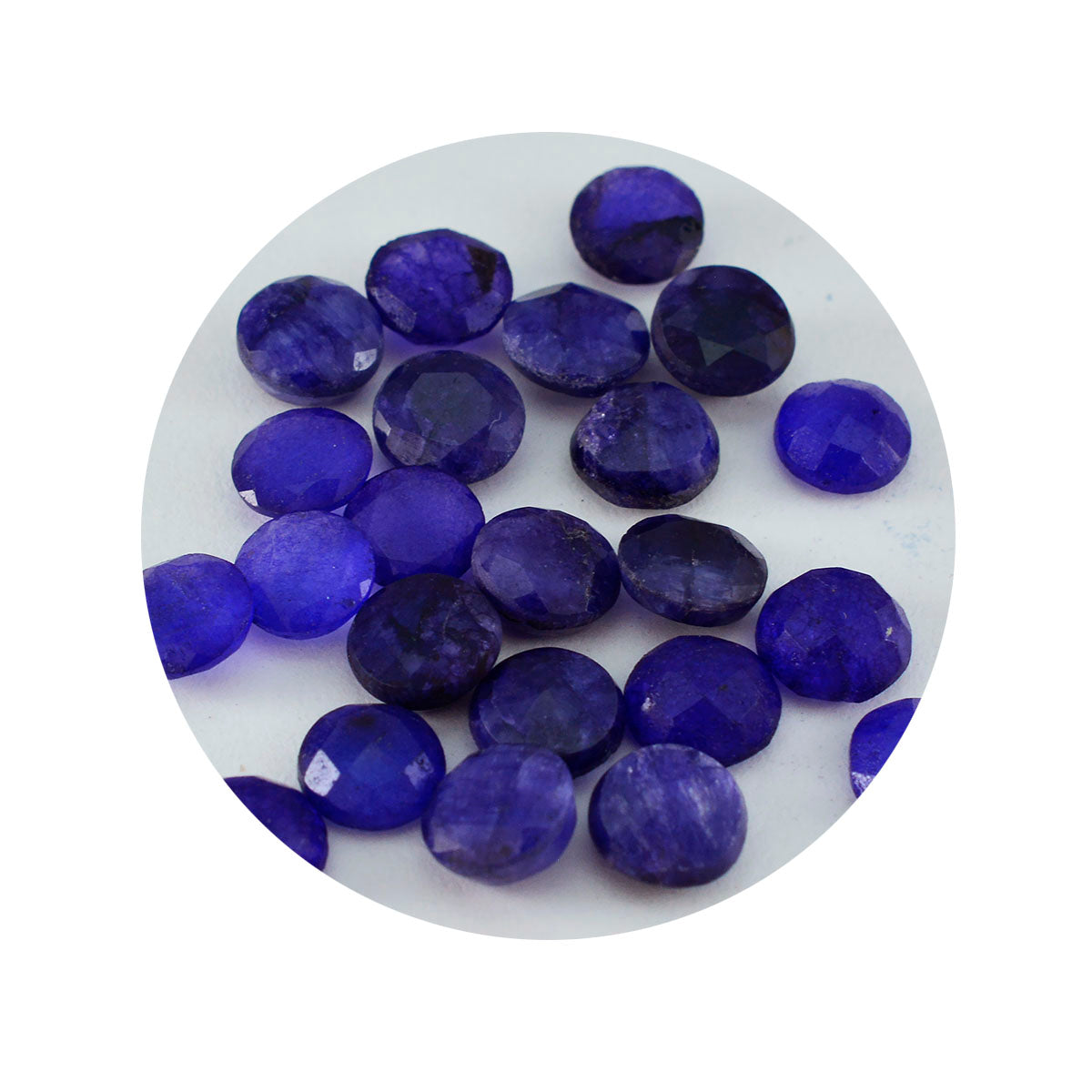 Riyogems 1PC Genuine Blue Jasper Faceted 4X4 mm Round Shape awesome Quality Gems