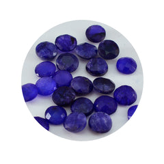 riyogems 1 st äkta blå jaspis fasetterad 4x4 mm rund form fantastiska kvalitetsädelstenar