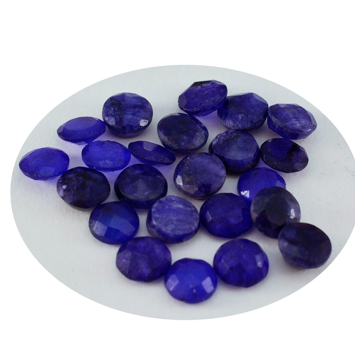riyogems 1 st naturlig blå jaspis fasetterad 5x5 mm rund form skönhetskvalitet sten
