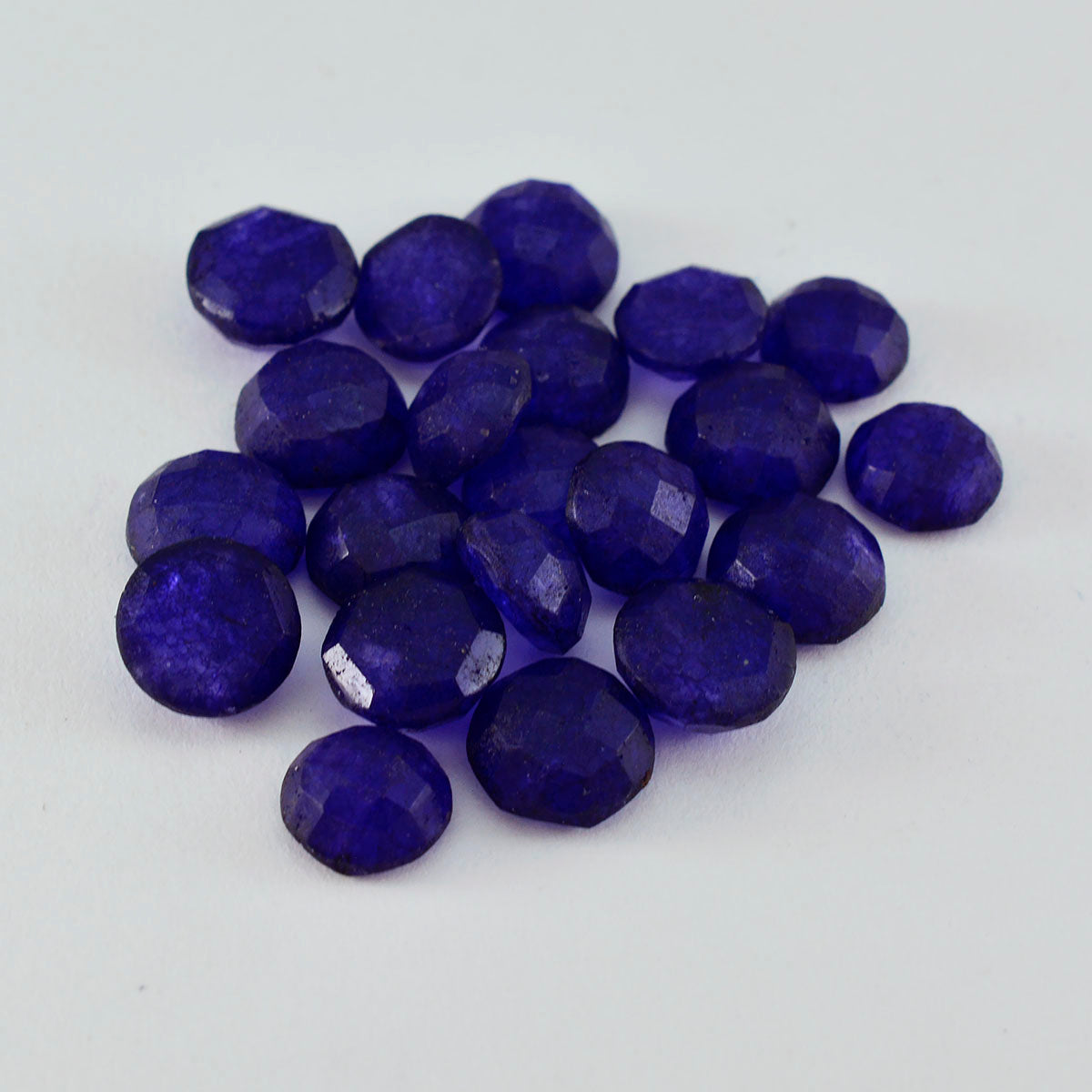 riyogems 1 шт. натуральная синяя яшма граненая 7x7 мм круглая форма милый качественный свободный драгоценный камень