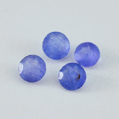 Riyogems 1pc jaspe bleu naturel à facettes 8x8mm forme ronde une qualité pierres précieuses en vrac