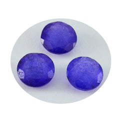Riyogems 1 pieza de jaspe azul auténtico facetado de 0.394 x 0.394 in, forma redonda, calidad AAA, piedra preciosa suelta