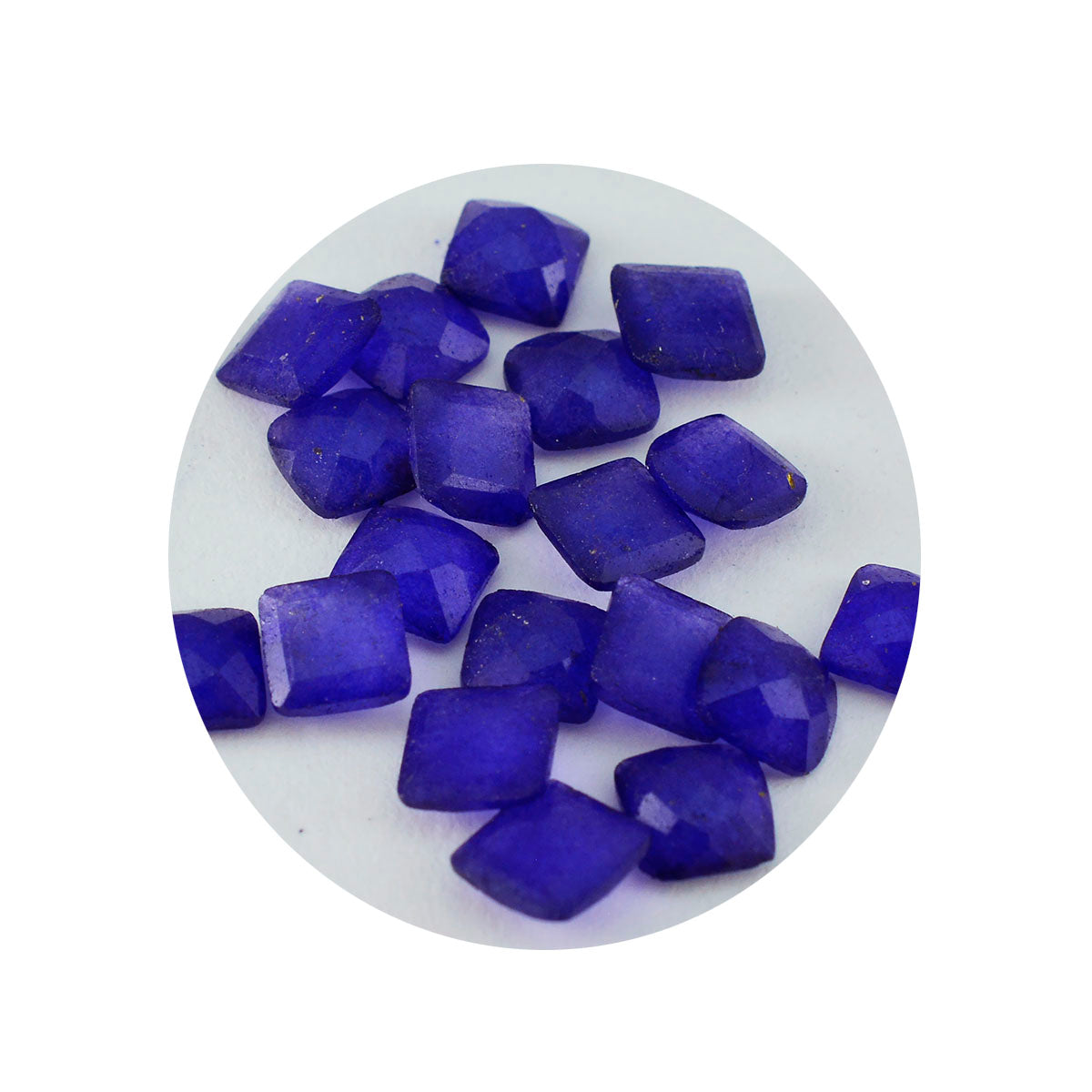 riyogems 1 st naturlig blå jaspis fasetterad 4x4 mm kvadratisk form av god kvalitet ädelsten