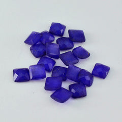 Riyogems 1PC Natural Blue Jasper Faceted 4x4 mm Square Shape Good Quality Gemstone