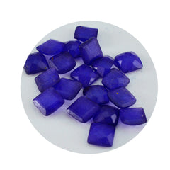 Riyogems 1pc véritable jaspe bleu à facettes 5x5mm forme carrée belle qualité gemme en vrac