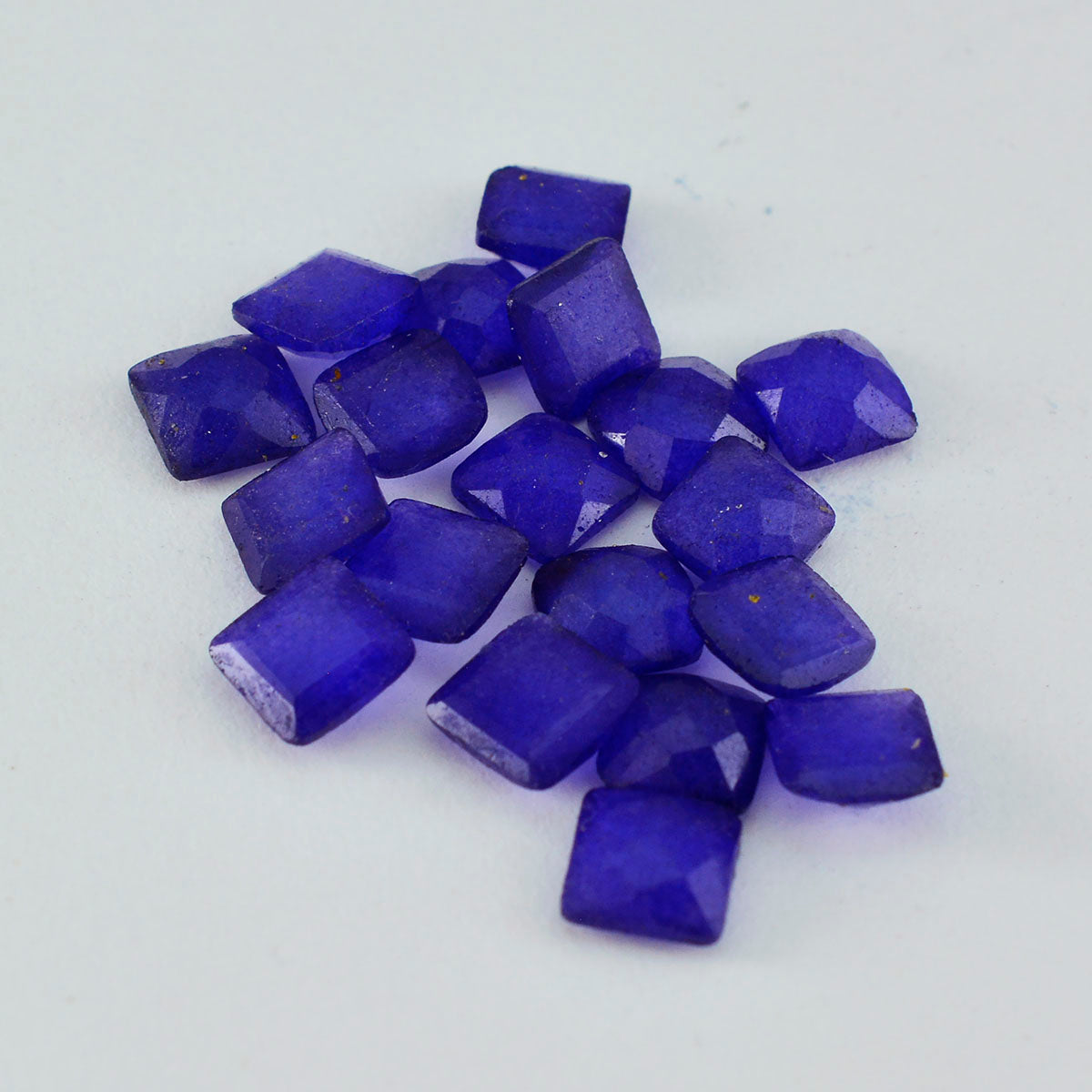 riyogems, 1 шт., настоящая синяя яшма, граненая 5x5 мм, квадратная форма, хорошее качество, свободный драгоценный камень