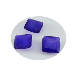 Riyogems 1 pièce jaspe bleu naturel à facettes 7x7mm forme carrée pierre en vrac de qualité attrayante