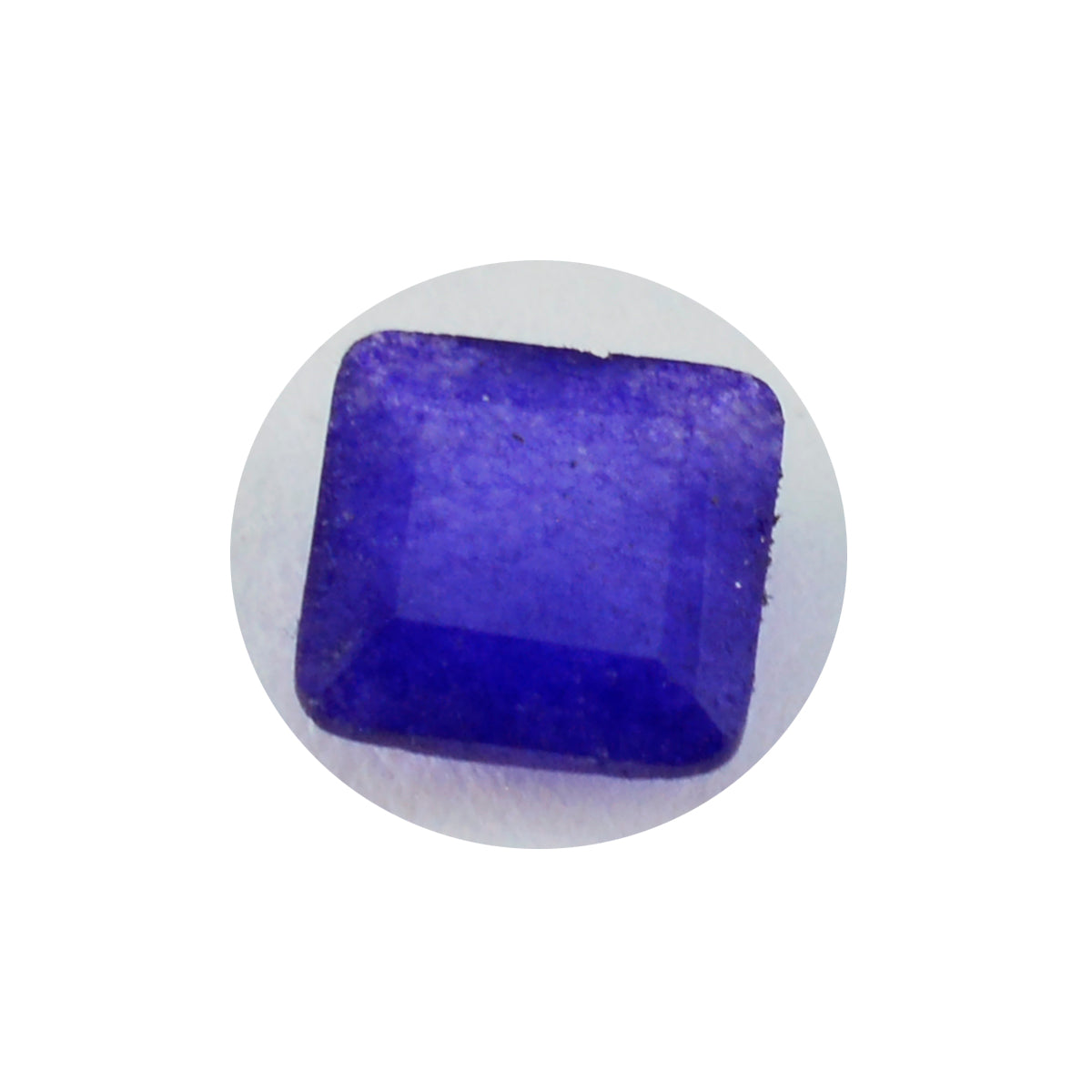 Riyogems 1 pièce de jaspe bleu véritable à facettes 9x9mm forme carrée belle gemme de qualité