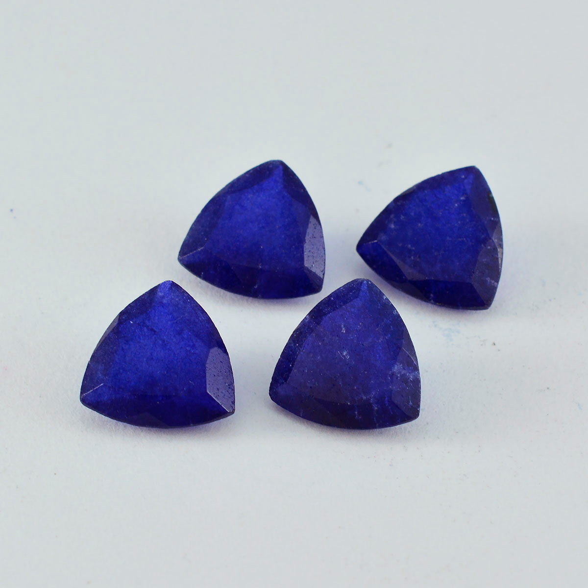 riyogems 1шт настоящая синяя яшма ограненная 10x10 мм форма триллиона драгоценный камень отличного качества