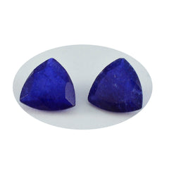 Riyogems 1 Stück echter blauer Jaspis, facettiert, 11 x 11 mm, Billionenform, Edelsteine von fantastischer Qualität