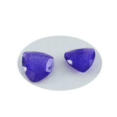Riyogems 1pc véritable jaspe bleu à facettes 7x7mm forme trillion qualité étonnante pierres précieuses en vrac
