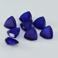 Riyogems 1PC echte blauwe jaspis gefacetteerd 8x8 mm biljoen vorm mooie kwaliteit losse steen