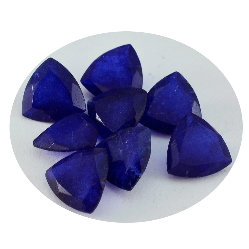 Riyogems 1PC Natural Blue Jasper Faceted 9x9 mm Trillion Shape handsome Quality Loose Gemstone