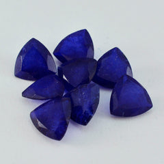 Riyogems 1pc jaspe bleu naturel à facettes 9x9mm forme trillion belle qualité pierre précieuse en vrac