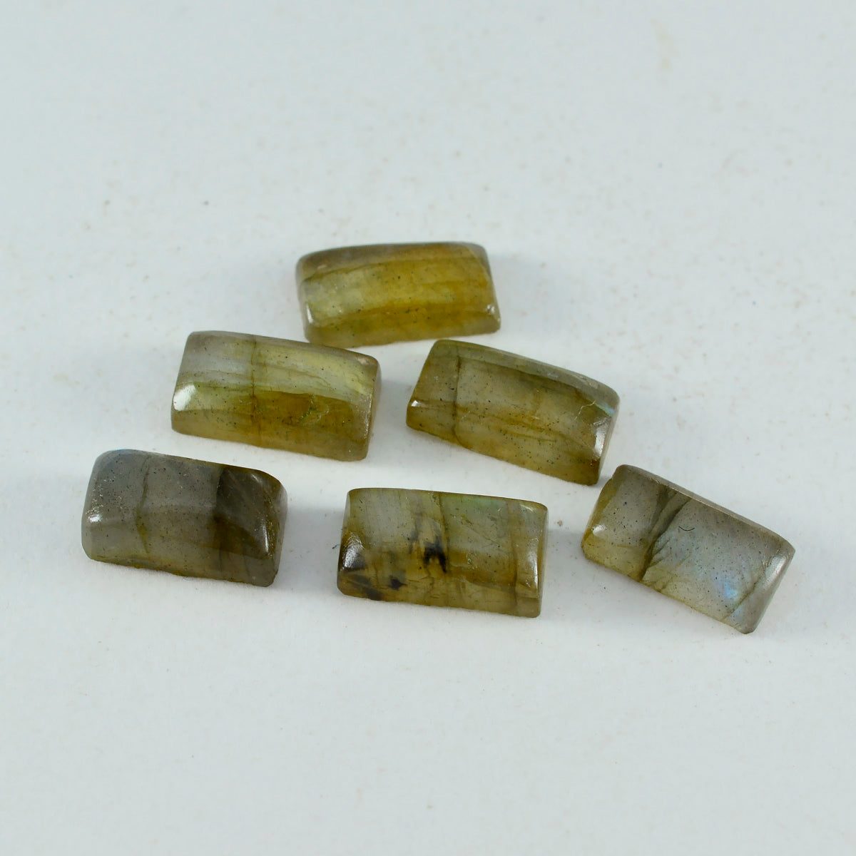 riyogems 1 pezzo cabochon di labradorite grigia 3x6 mm a forma di baguette, pietra di grande qualità