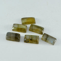 Riyogems 1 Stück grauer Labradorit-Cabochon, 3 x 6 mm, Baguett-Form, toller Qualitätsstein