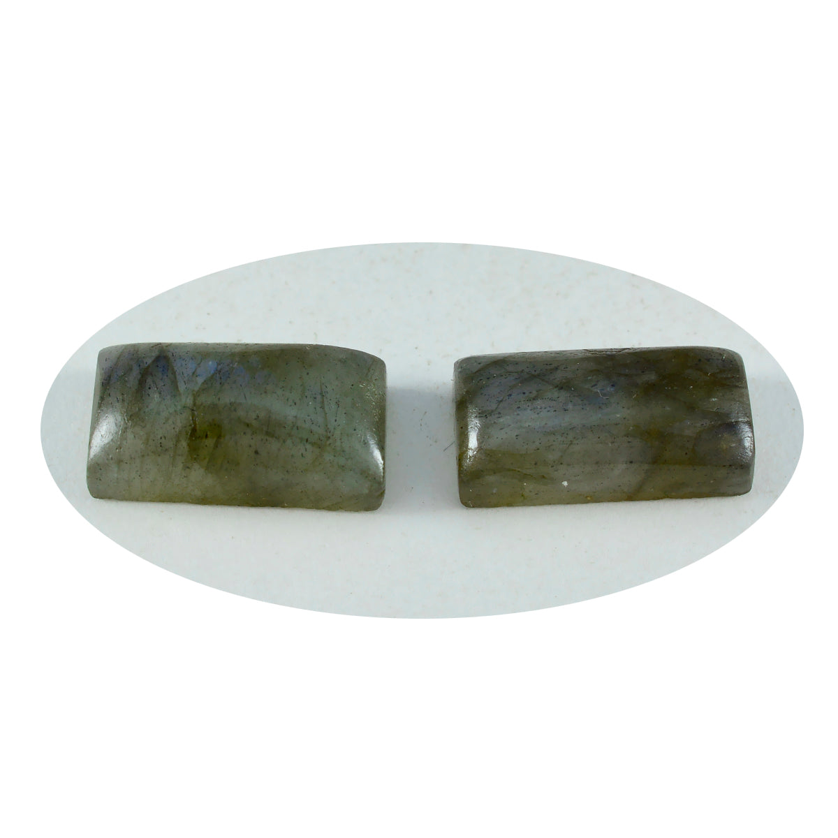 Riyogems 1PC Grey Labradorite Cabochon 7x14 mm Baguett Shape sweet Quality Loose Stone