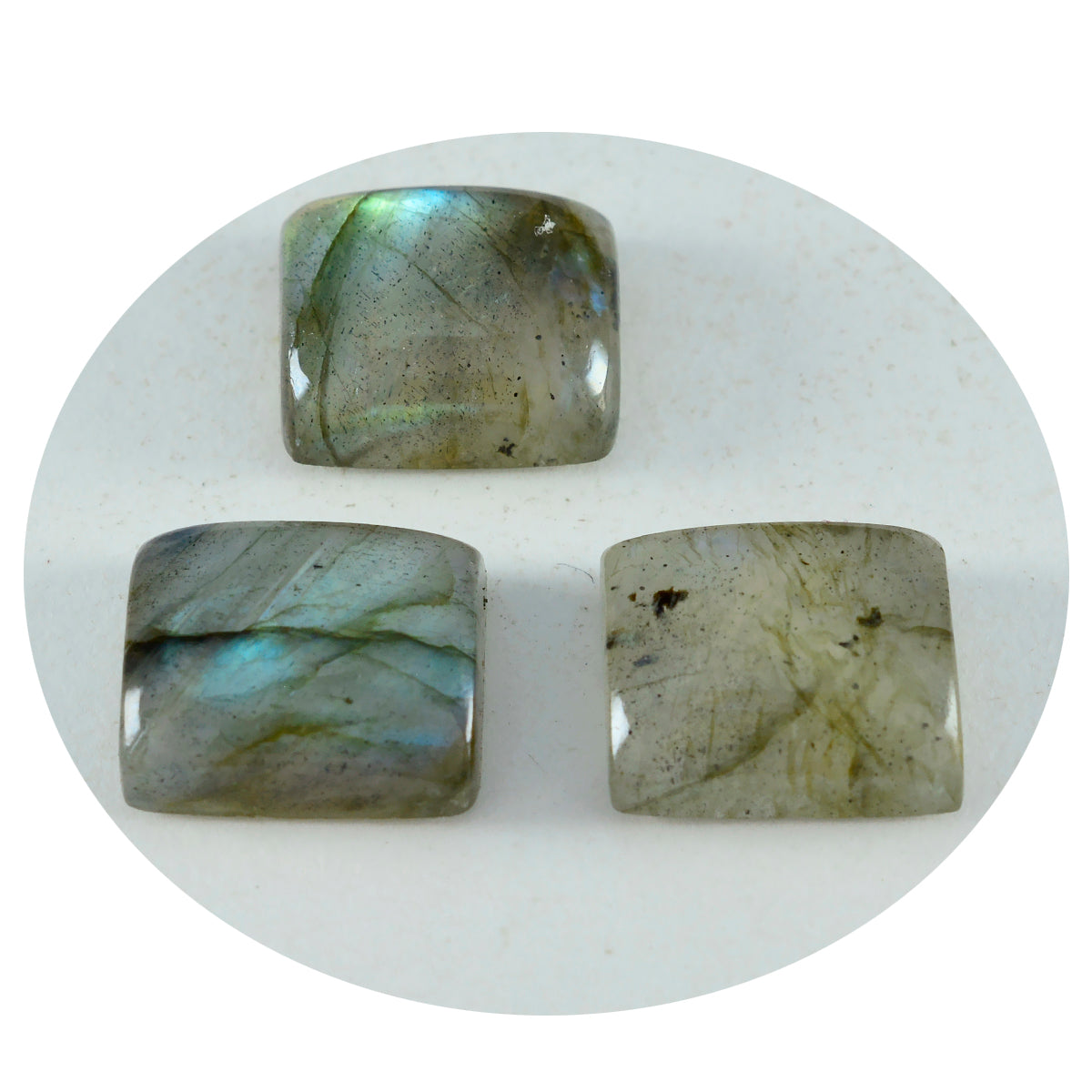 Riyogems 1PC Grey Labradorite Cabochon 10x14 mm Octagon Shape A+1 Quality Gem