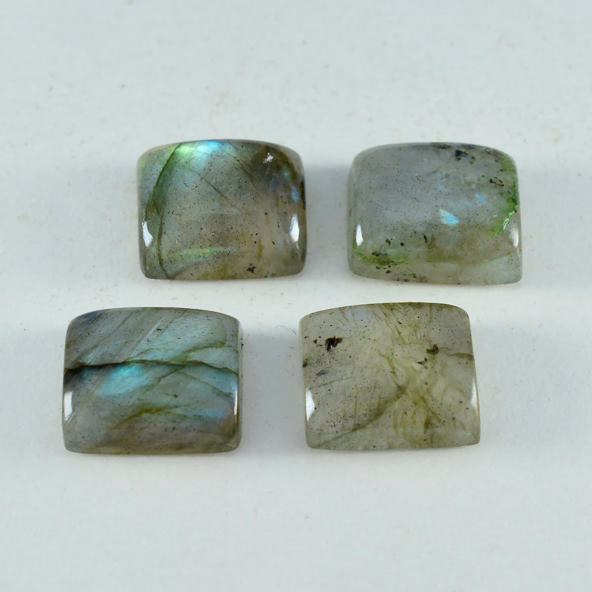 Riyogems 1PC Grey Labradorite Cabochon 12x16 mm Octagon Shape A1 Quality Gems