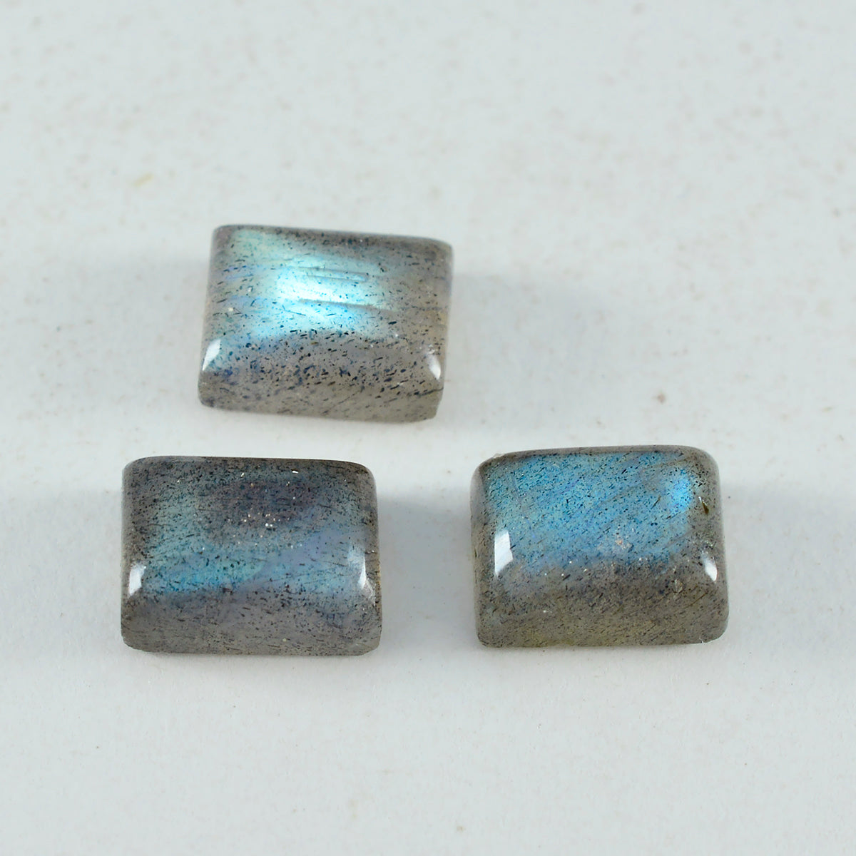 riyogems 1pc cabochon labradorite grise 6x8 mm forme octogonale pierre précieuse de qualité mignonne