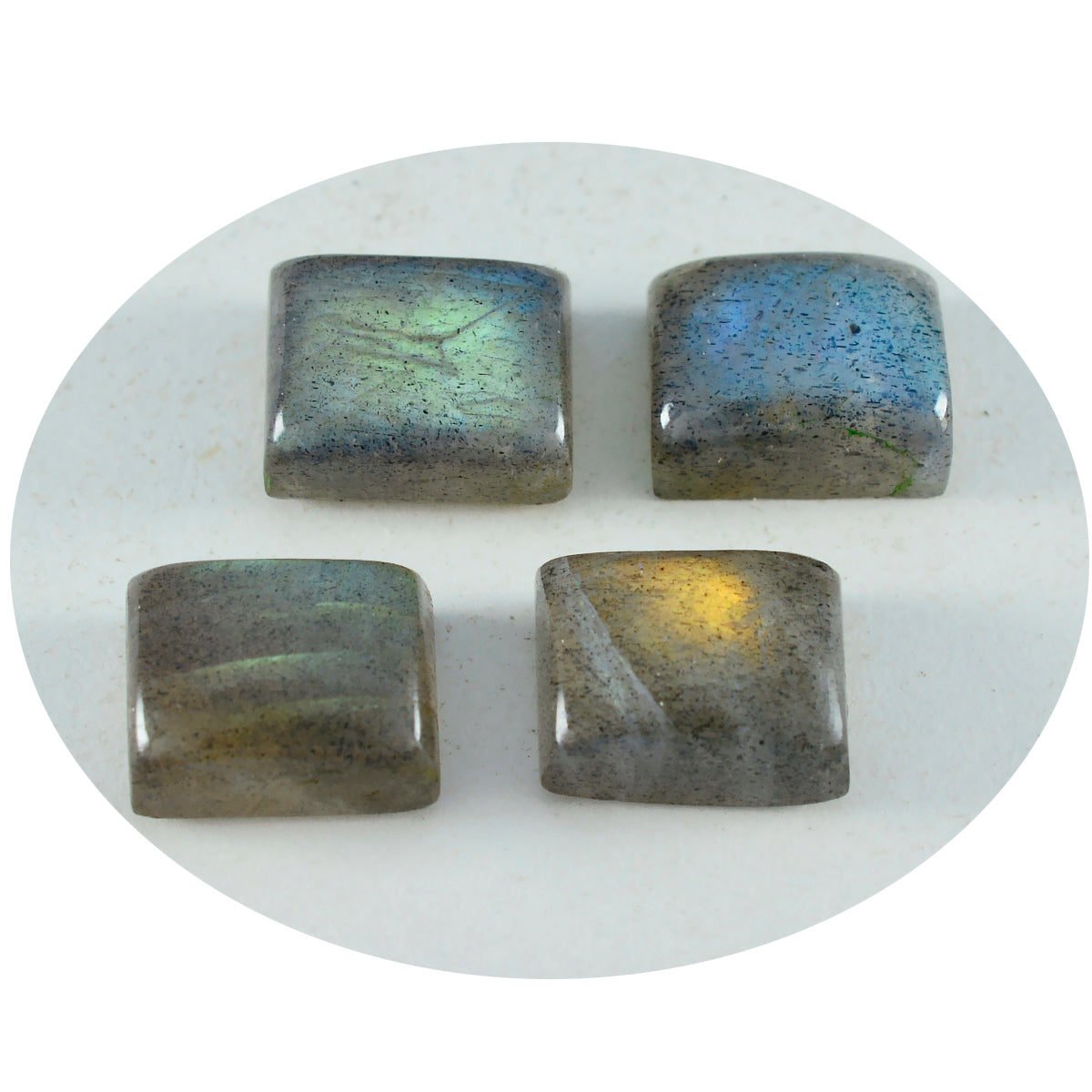 Riyogems 1PC Grey Labradorite Cabochon 8x10 mm Octagon Shape AA Quality Loose Gems