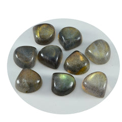 riyogems 1pc grey labradorite cabochon 10x10 mm heart shape good looking quality gem