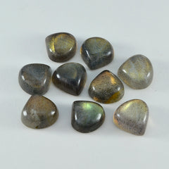 riyogems 1pc grey labradorite cabochon 10x10 mm heart shape good looking quality gem