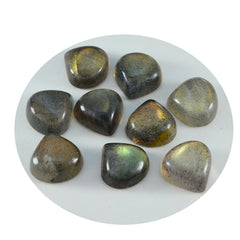 Riyogems 1PC Grey Labradorite Cabochon 4x4 mm Heart Shape Good Quality Stone