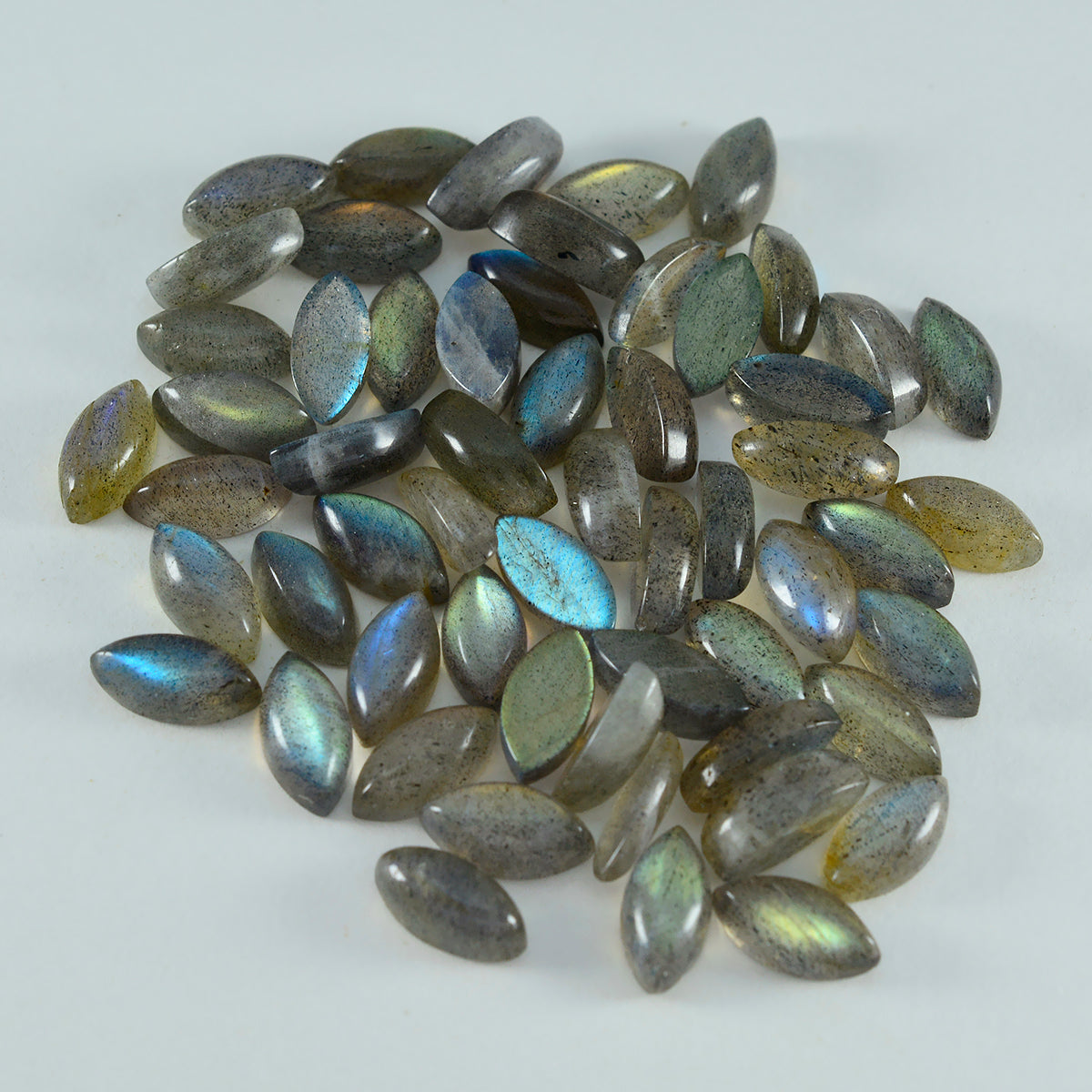 Riyogems 1PC Grey Labradorite Cabochon 4x8 mm Marquise Shape excellent Quality Stone