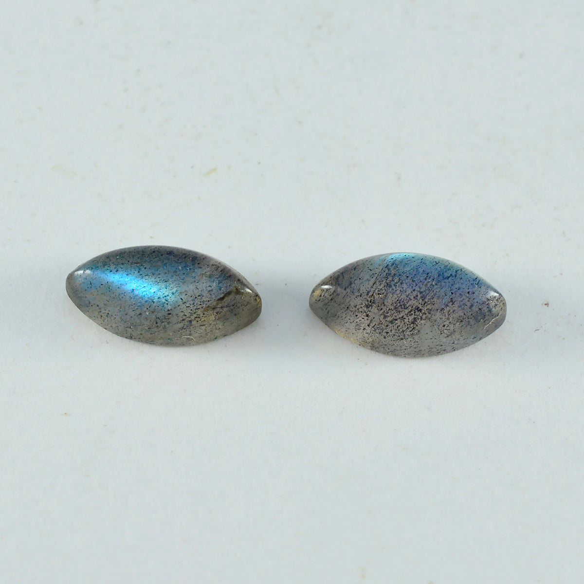 riyogems 1pc cabochon labradorite grise 9x18 mm forme marquise grande qualité pierre précieuse en vrac