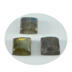 Riyogems 1PC Grey Labradorite Cabochon 12x12 mm Square Shape AA Quality Stone