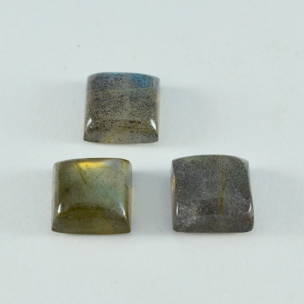 Riyogems 1PC Grey Labradorite Cabochon 12x12 mm Square Shape AA Quality Stone