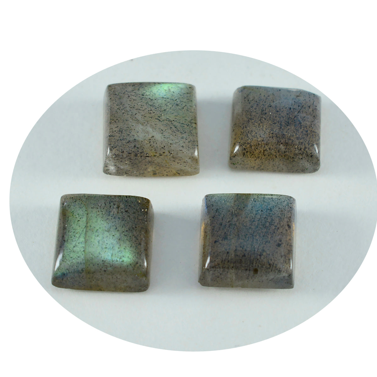riyogems 1pc cabochon labradorite grise 15x15 mm forme carrée a+1 qualité pierres précieuses en vrac