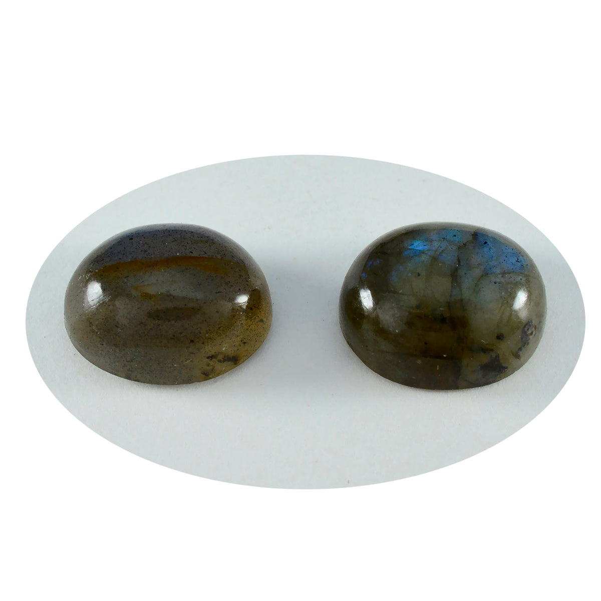 Riyogems 1PC Grey Labradorite Cabochon 10x12 mm Oval Shape good-looking Quality Loose Gems