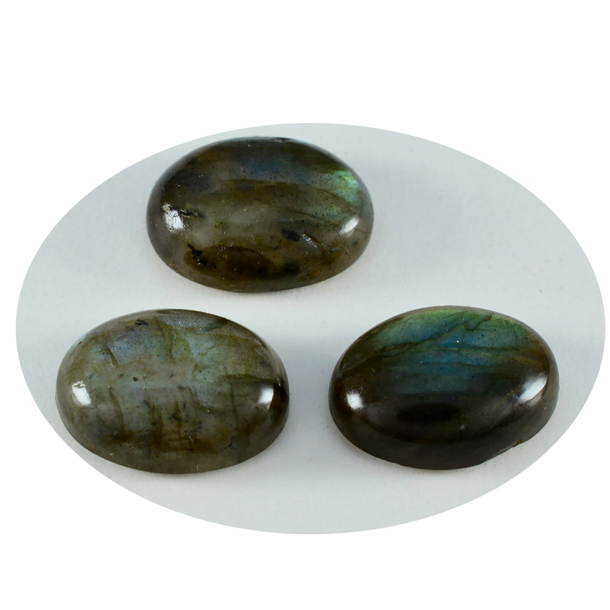 Riyogems 1PC Grey Labradorite Cabochon 10x14 mm Oval Shape nice-looking Quality Loose Stone